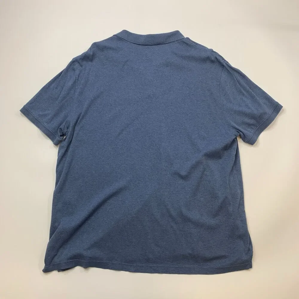 Banana Republic Performance Polo Shirt Men XL Extra Large Blue Cotton Vented Hem
